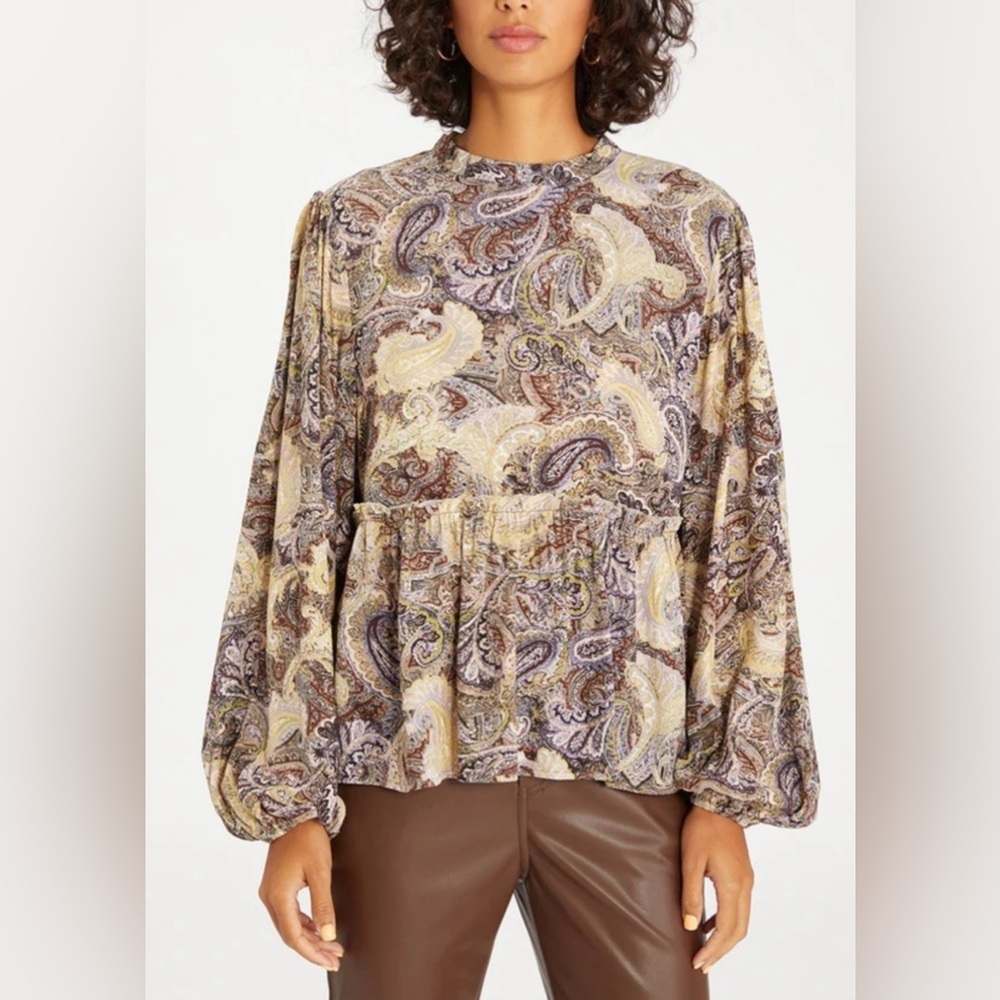 Sanctuary Paisley Print Women's Top XS Babydoll